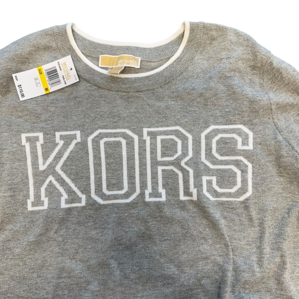 Michael Kors Gray KORS Logo Crop Sweatshirt - Picture 6 of 12